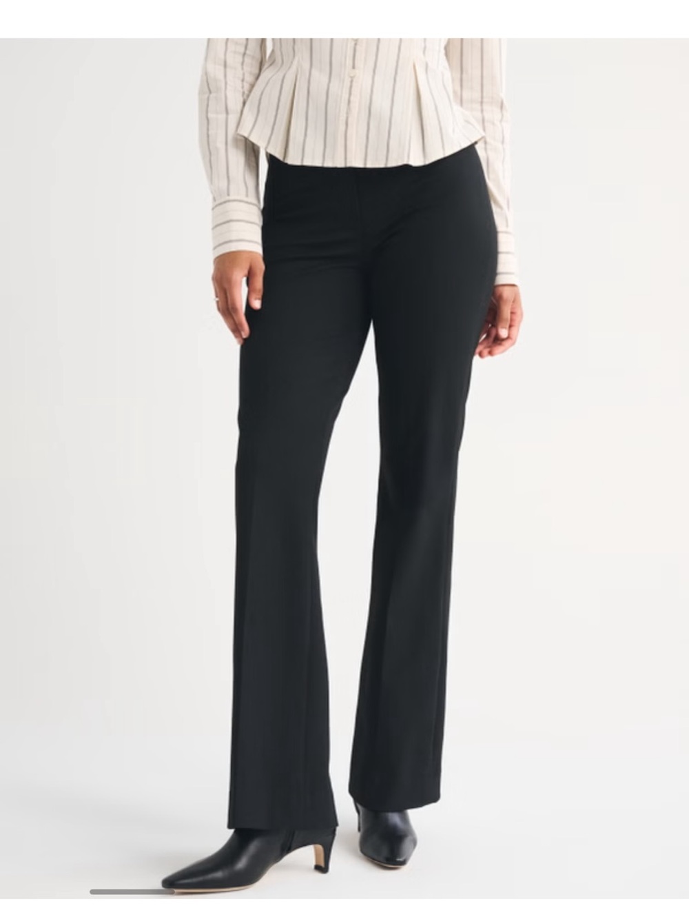 Abercrombie & Fitch Black Bootcut Stretch Trousers